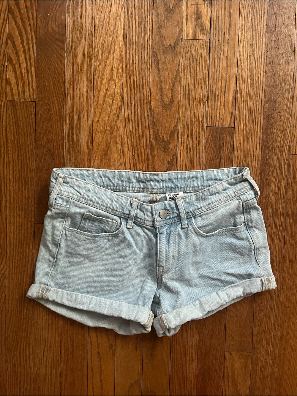 H&M Light Blue Rolled-Cuff Denim Shorts